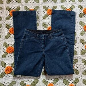 Theory Low Rise Wide Leg Jeans, Dark Wash, Size 6